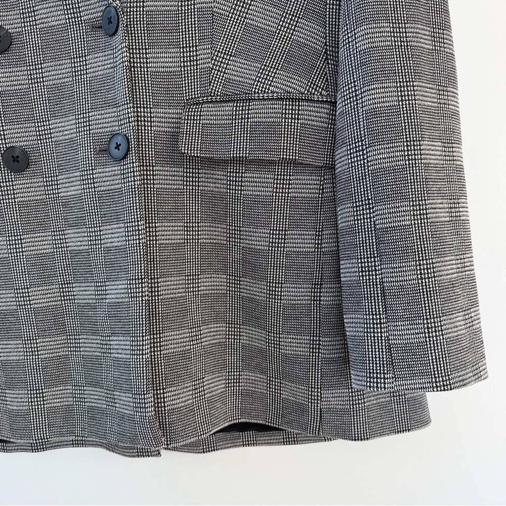 Express Oversized Glen Plaid Double Breasted Blazer - Picture 6 of 12